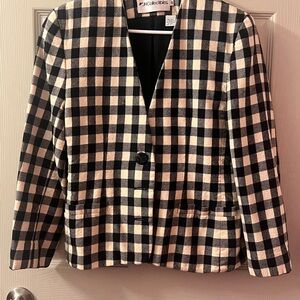 JH Collectibles Black and Cream Checkered Blazer